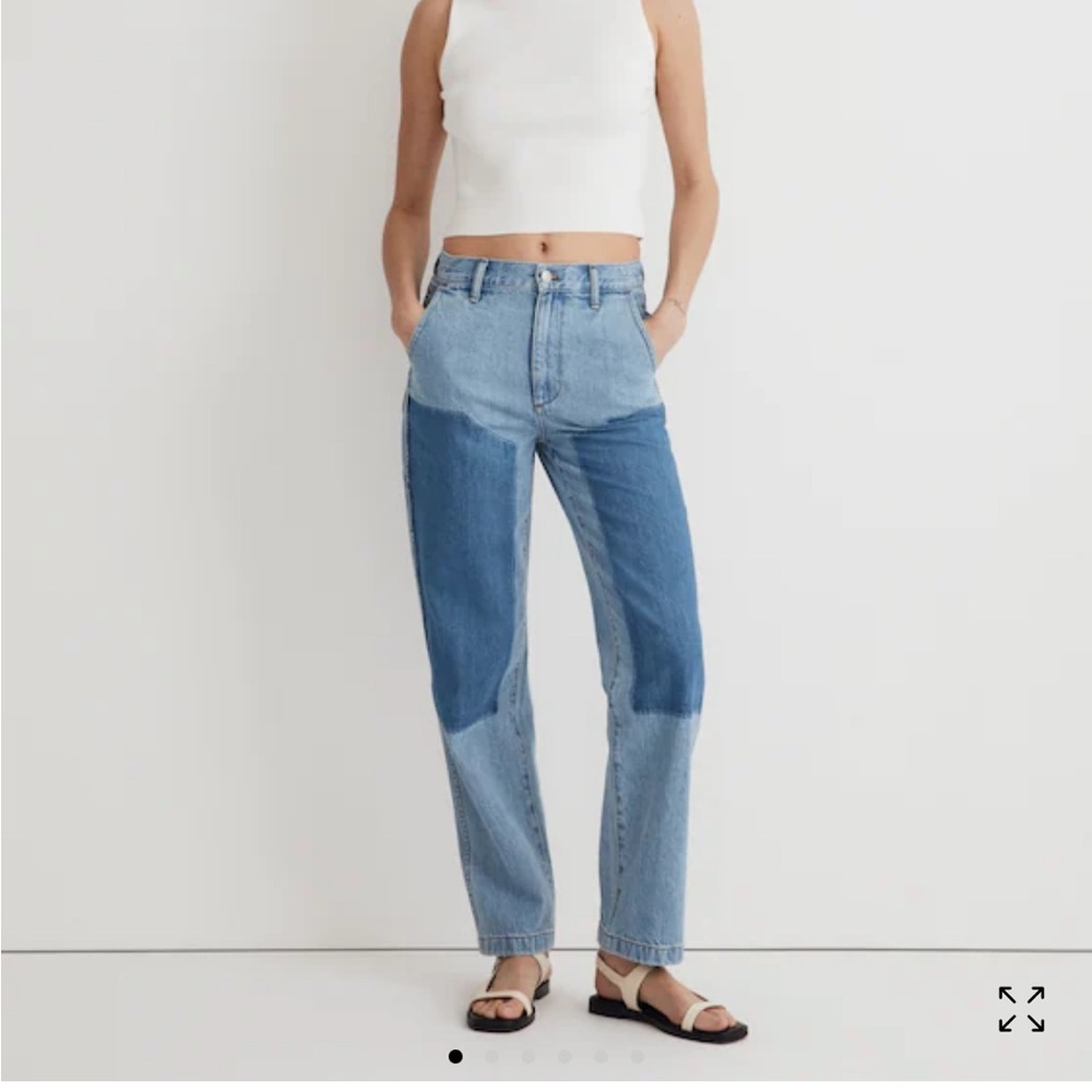 Madewell The '90s Straight Jean in Hazelfern Wash: Shadow-Panel Edition 30 - Picture 2 of 10